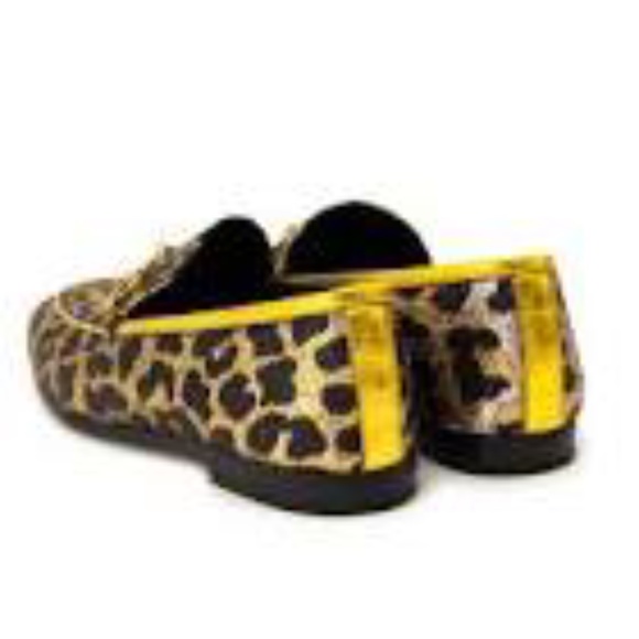 Gucci Jacquard Leopard Print Horsebit~Nappa Silk Jordaan Ladies Loafers~SZ 38~ - Picture 4 of 6